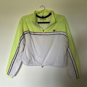 Tommy Hilfiger Women's Lightweight Windbreaker Jacket 1/4 Zip Cropped Sz medium